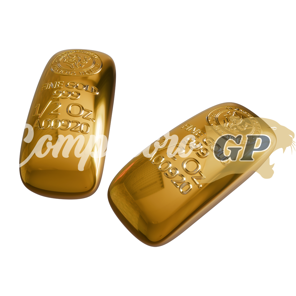 Pack 2 Lingotes de ORO 24K ½ de Onza.