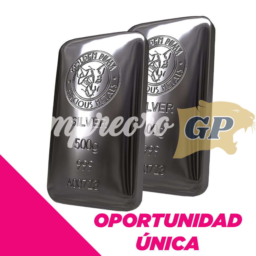Pack 2 Lingotes de PLATA .999 500 gramos.